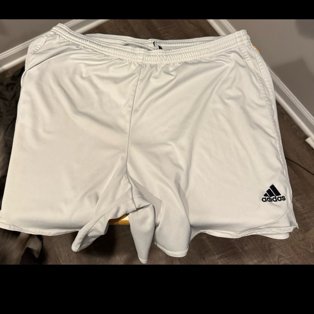 Adidas White Athletic Shorts Lightweight Performance